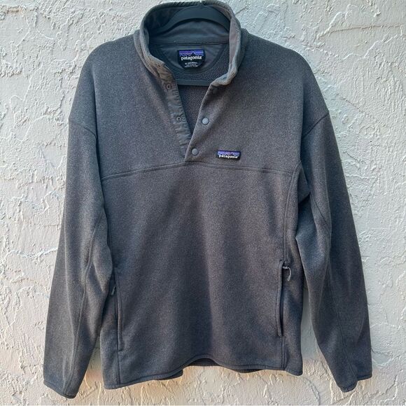 PATAGONIA Lightweight Better Sweater Mens Medium Gray 1/4 Snap Fleece Pullover - Picture 1 of 10